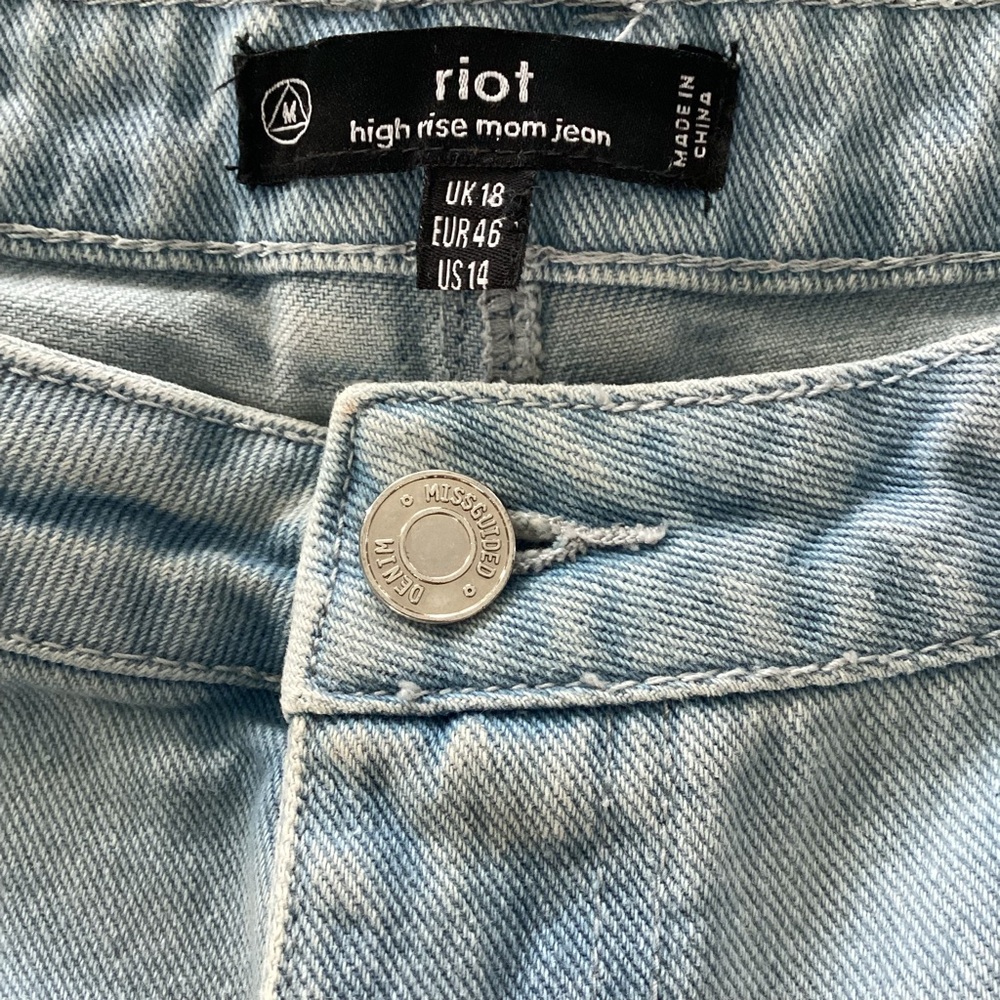 Missguided Riot High Rise Patchwork Jeans Size 14 - Picture 9 of 10